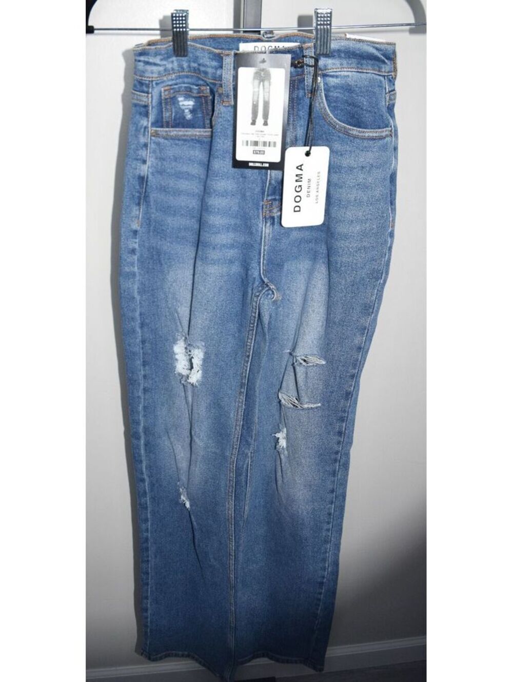 New With Tags DOGMA Denim Distressed Blue Jeans Size 2 Dollskill